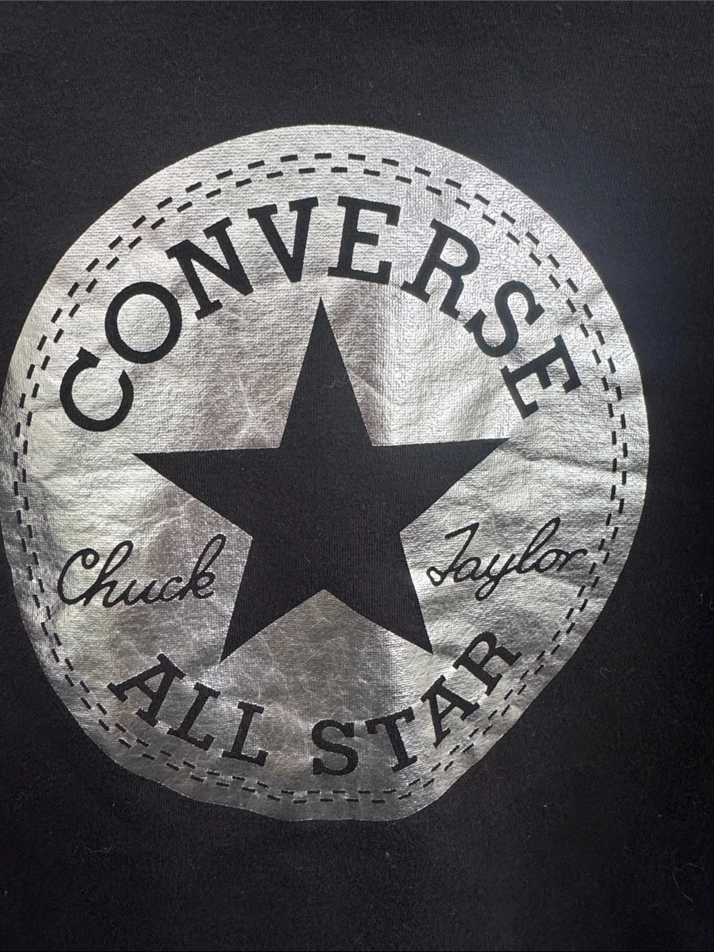 Converse Black Hoodie with Silver All Star Logo